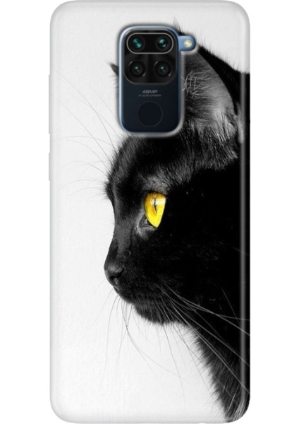 Xiaomi Redmi Note 9 6.53" Kılıf Desenli Tasarım Silikon Kedi Bakışı