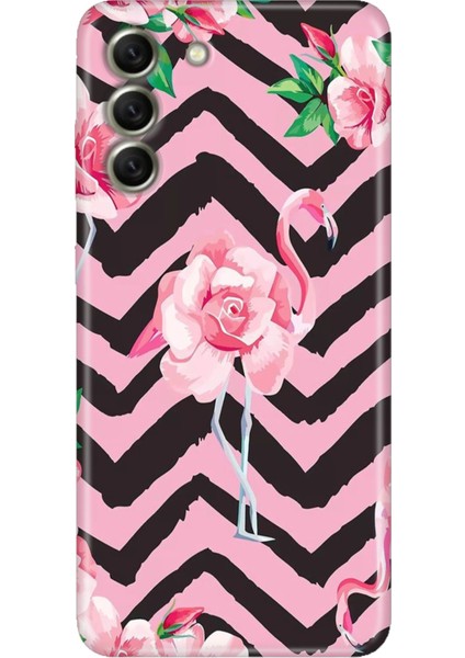 Samsung Galaxy S21 Fe Kılıf Desenli Kapak Renkli Tpu Uv Flamingo