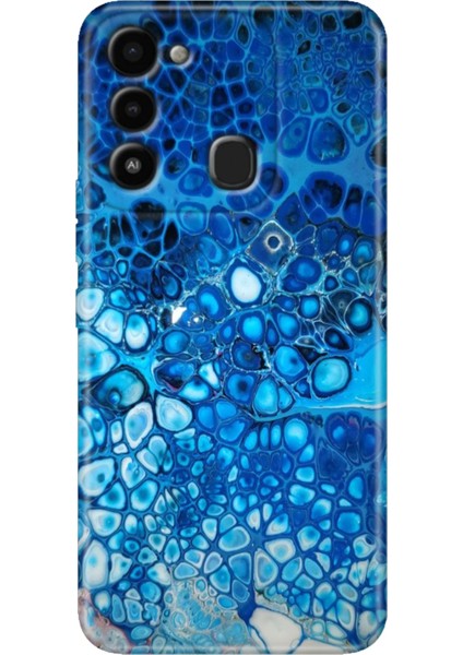 Spark 8c Kılıf Renkli Temalı Tecno 8c Silikon Derin Mavi