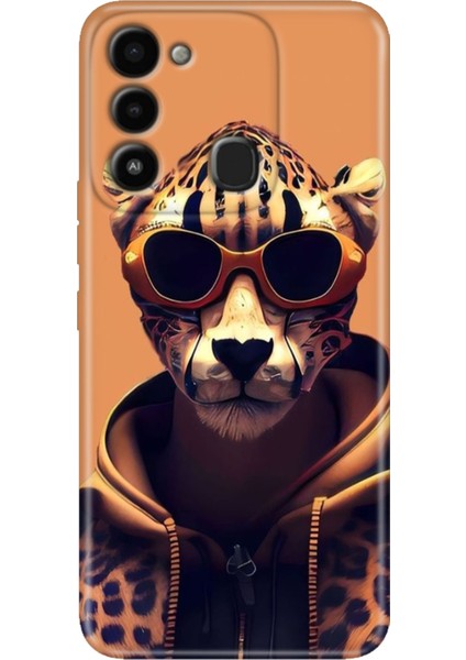 Spark 8c Kılıf Renkli Temalı Tecno 8c Silikon Tiger