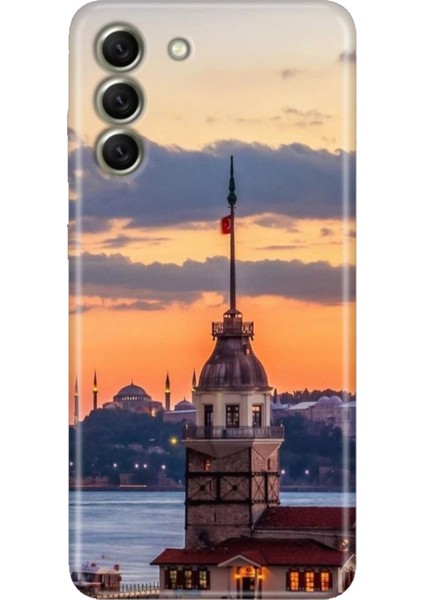 Samsung Galaxy S21 Fe Kılıf Desenli Kapak Renkli Tpu Uv Kız Kulesi