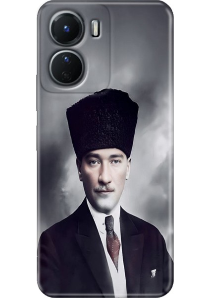 Vivo Y16 Kılıf Desenli Silikon Ermer Teknoloji Kapak Atatürk