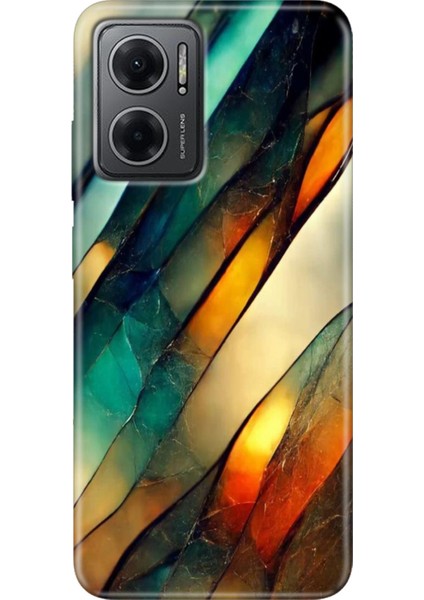 Xiaomi Redmi Note 11E Kılıf Desenli Design Silikon Flora Mermer