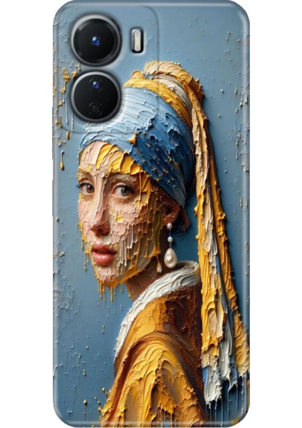Vivo Y16 Kılıf Desenli Silikon Ermer Teknoloji Kapak Inciküpeli