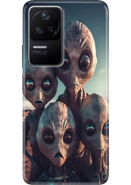 F4 Kapak Kılıf Poco F4 Desenli Kapak Renkli Ermer Ufo