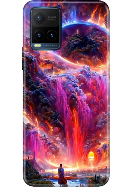 Vivo Y21S Uyumlu Kapak Kılıf Desenli Kapak Renkli Tpu Uv Gizemli Ülke