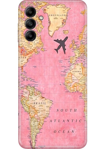 Samsung Galaxy A14 Kılıf Tasarım Esnek Silikon Map