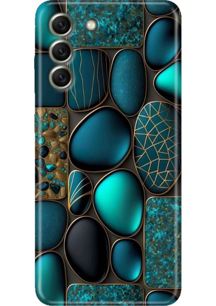 Samsung Galaxy S21 Fe Kılıf Desenli Kapak Renkli Tpu Uv Marble