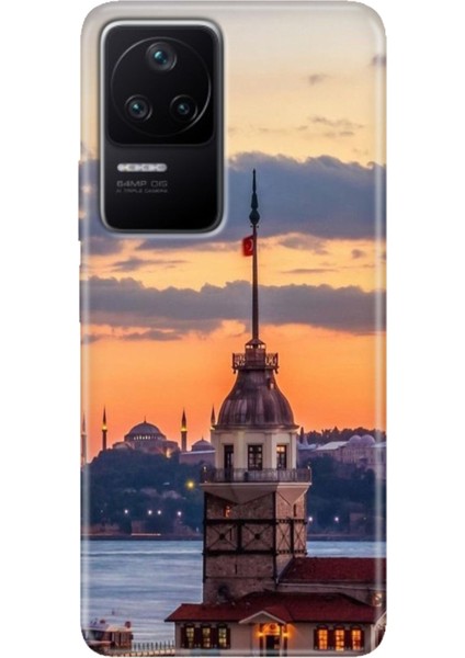 F4 Kapak Kılıf Poco F4 Desenli Kapak Renkli Ermer Kız Kulesi