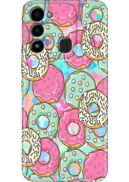 Spark 8c Kılıf Renkli Temalı Tecno 8c Silikon Donut