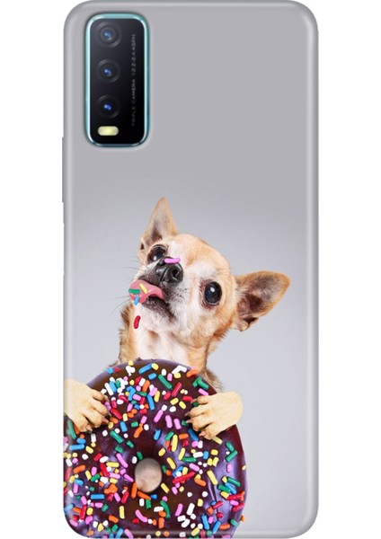 Vivo Y20 Y20S Y11S Uyumlu Kapak Kılıf Desenli Kapak Renkli Tpu Uv Donut Dog