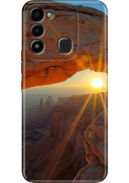 Spark 8c Kılıf Renkli Temalı Tecno 8c Silikon Sun