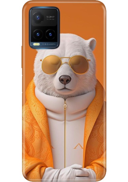 Vivo Y21S Uyumlu Kapak Kılıf Desenli Kapak Renkli Tpu Uv Stil Bear