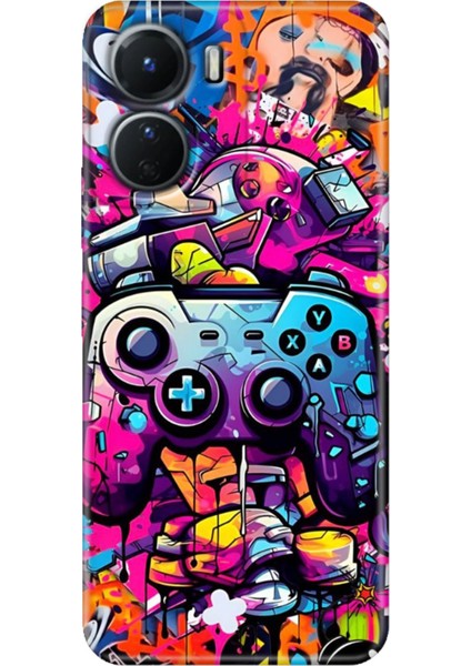 Vivo Y16 Kılıf Desenli Silikon Ermer Teknoloji Kapak Gamer