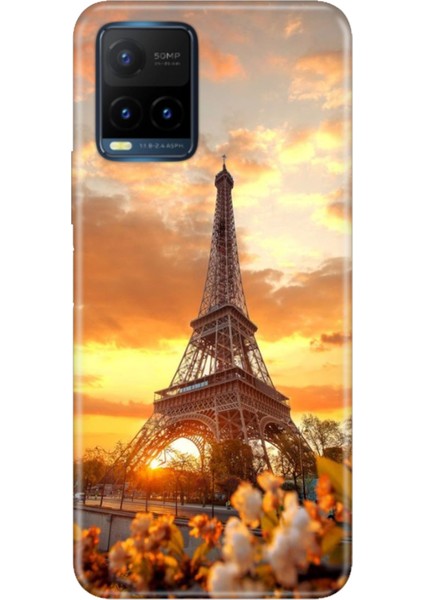 Vivo Y21S Uyumlu Kapak Kılıf Desenli Kapak Renkli Tpu Uv Eyfel