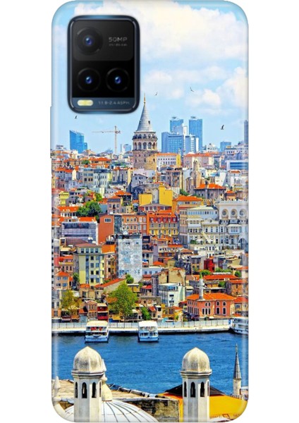Vivo Y21S Uyumlu Kapak Kılıf Desenli Kapak Renkli Tpu Uv Istanbul