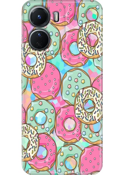 Vivo Y16 Kılıf Desenli Silikon Ermer Teknoloji Kapak Donut