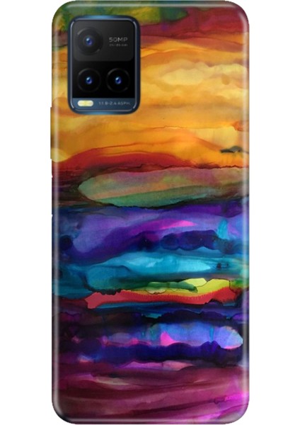 Vivo Y21S Uyumlu Kapak Kılıf Desenli Kapak Renkli Tpu Uv Sulu Boya