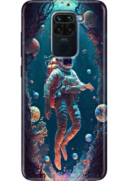 Xiaomi Redmi Note 9 6.53" Kılıf Desenli Tasarım Silikon Astronot