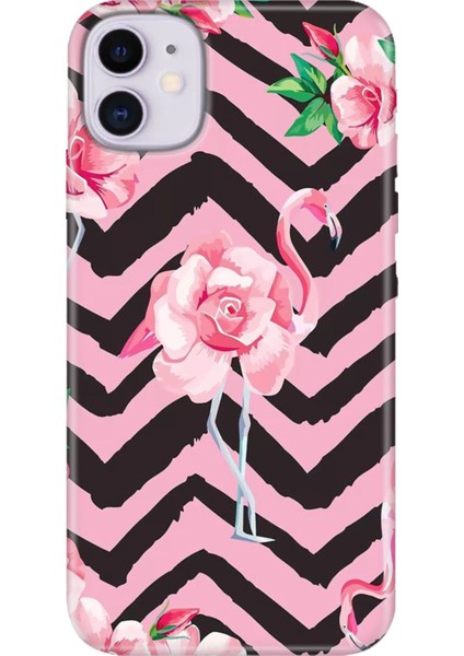 Apple iPhone 11 Kılıf Renkli Temalı iPhone 11 Silikon Flamingo