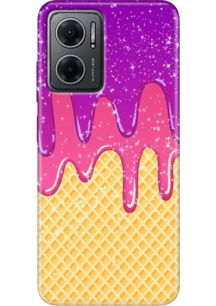 Xiaomi Redmi Note 11E Kılıf Desenli Design Silikon Krema
