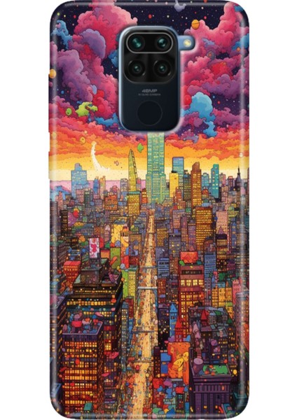 Xiaomi Redmi Note 9 6.53" Kılıf Desenli Tasarım Silikon Retro Newyork