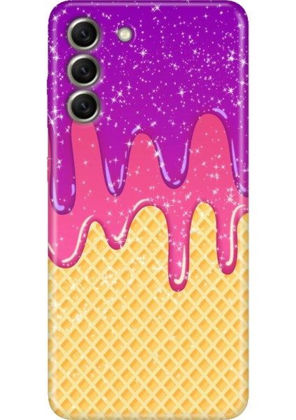 Samsung Galaxy S21 Fe Kılıf Desenli Kapak Renkli Tpu Uv Krema