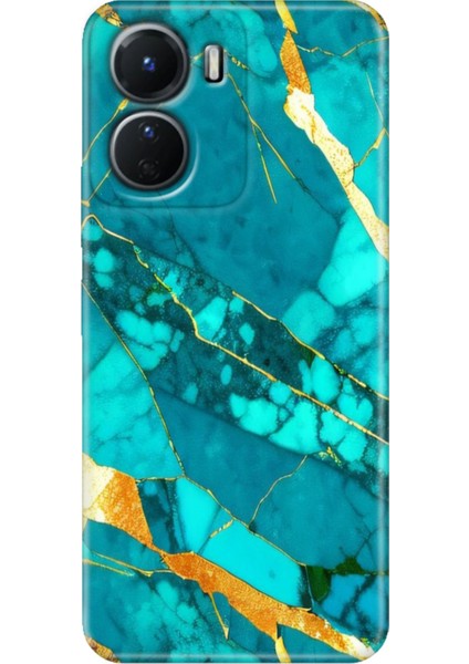 Vivo Y16 Kılıf Desenli Silikon Ermer Teknoloji Kapak Prag Mermer