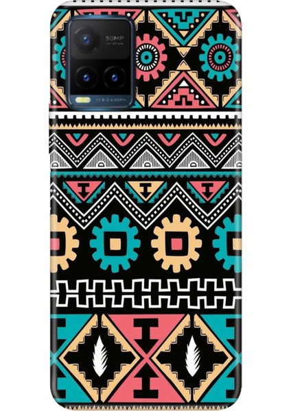 Vivo Y21S Uyumlu Kapak Kılıf Desenli Kapak Renkli Tpu Uv Etnik