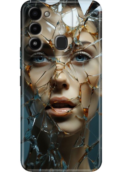 Spark 8c Kılıf Renkli Temalı Tecno 8c Silikon Cam Kırığı