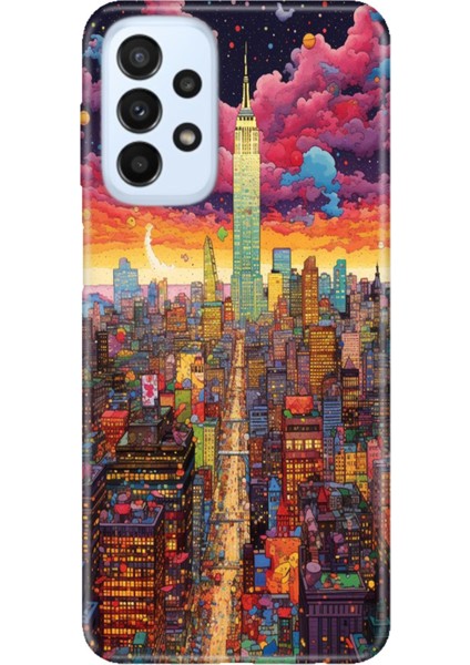 Samsung Galaxy A23 Kılıf A23 Silikon Tasarım Stok Retro Newyork