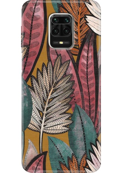 Xiaomi Redmi Note 9 Pro - 9s Kılıf Renkli Esnek Silikon Yapraklar