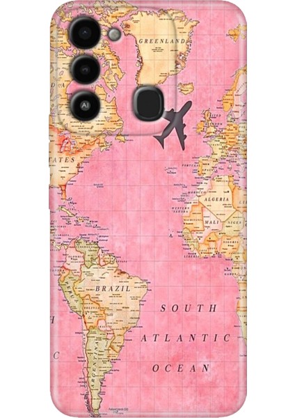 Spark 8c Kılıf Renkli Temalı Tecno 8c Silikon Map