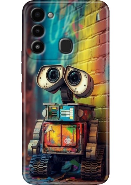 Spark 8c Kılıf Renkli Temalı Tecno 8c Silikon Robotic