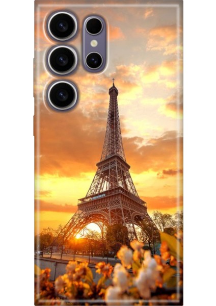 Samsung Galaxy S24 Ultra Kılıf Renkli Esnek Silikon Eyfel