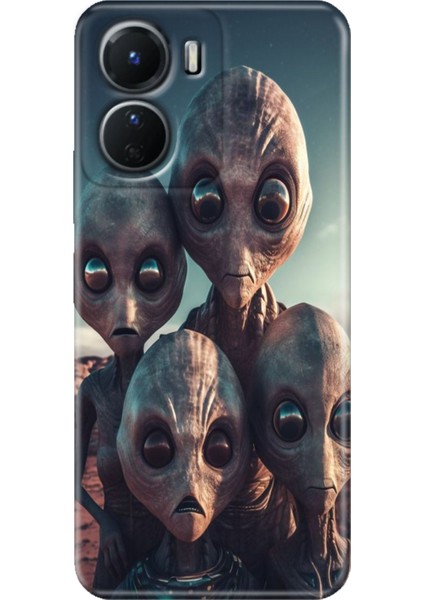 Vivo Y16 Kılıf Desenli Silikon Ermer Teknoloji Kapak Ufo