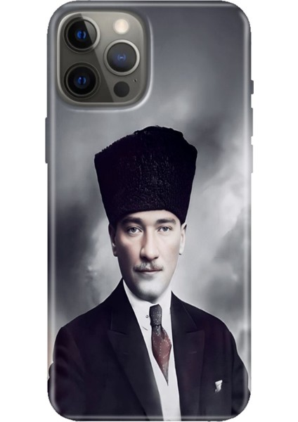 Apple iPhone 12 Pro Kılıf Tasarım Baskılı Silikon Atatürk