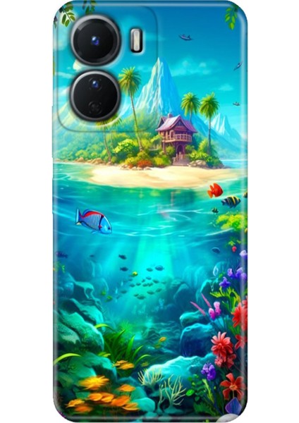 Vivo Y16 Kılıf Desenli Silikon Ermer Teknoloji Kapak Island