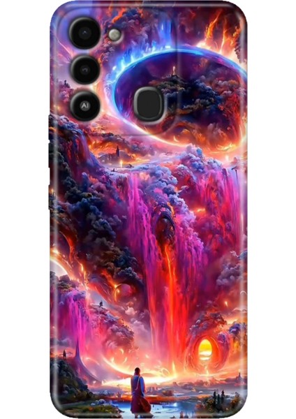 Spark 8c Kılıf Renkli Temalı Tecno 8c Silikon Gizemli Ülke