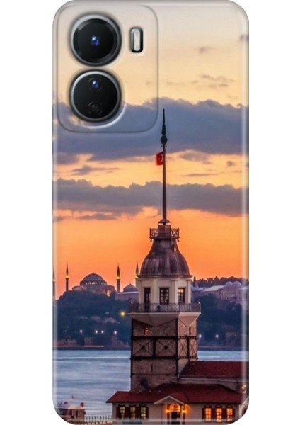 Vivo Y16 Kılıf Desenli Silikon Ermer Teknoloji Kapak Kız Kulesi