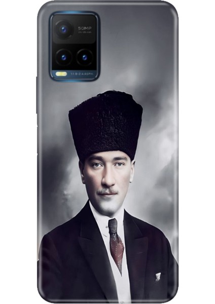 Vivo Y21S Uyumlu Kapak Kılıf Desenli Kapak Renkli Tpu Uv Atatürk