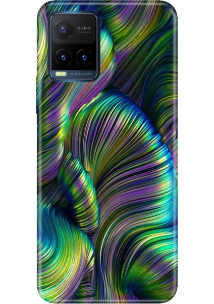 Vivo Y21S Uyumlu Kapak Kılıf Desenli Kapak Renkli Tpu Uv Holographic
