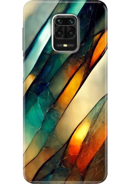 Xiaomi Redmi Note 9 Pro - 9s Kılıf Renkli Esnek Silikon Flora Mermer