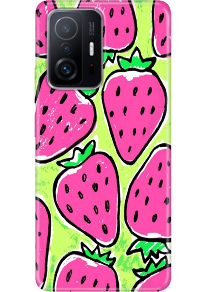 Xiaomi Mi 11T - 11T Pro Kılıf Desenli Design Silikon Çilek