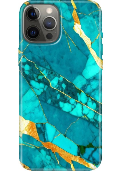 iPhone 12 Pro Max Kılıf Tasarım Baskılı Silikon Prag Mermer