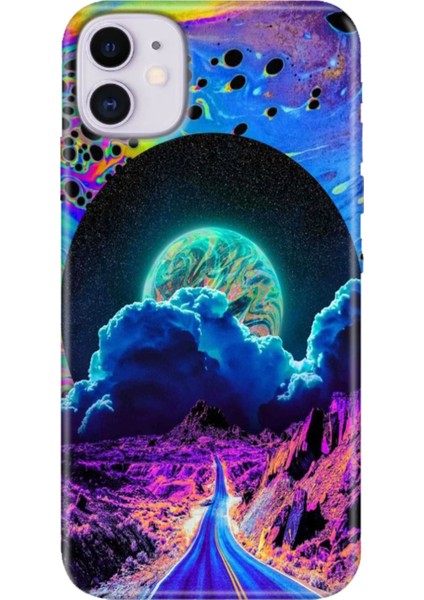 Apple iPhone 11 Kılıf Renkli Temalı iPhone 11 Silikon Dream Road