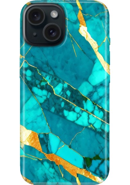 iPhone 13 - 14 Kılıf Desenli Kapak Renkli Tpu Uv Prag Mermer