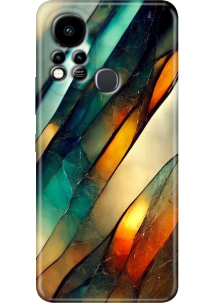 Infinix Hot 11S Uyumlu Kılıf Renkli Tpu Silikon Flora Mermer