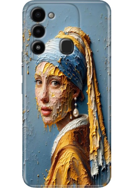 Spark 8c Kılıf Renkli Temalı Tecno 8c Silikon Inciküpeli