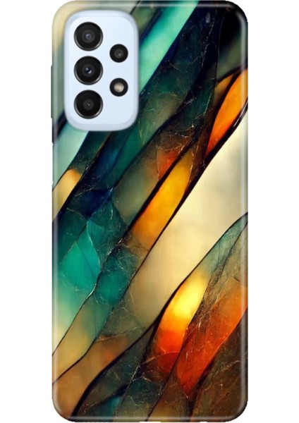 Samsung Galaxy A23 Kılıf A23 Silikon Tasarım Stok Flora Mermer